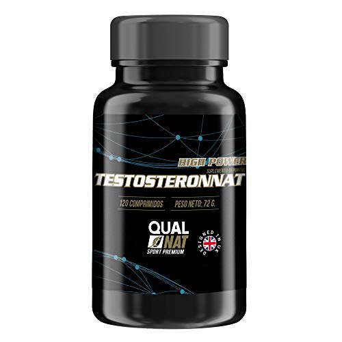 Qualnat, Testosterona Suplemento Deportivo, Aumenta la Masa Muscular, 120 Comprimidos