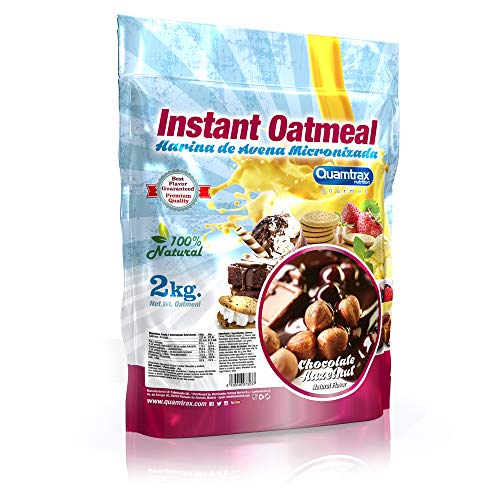 Quamtrax Gourmet Avena Instantánea en polvo, Sabor Chocolate & Avellana- 2000 gr