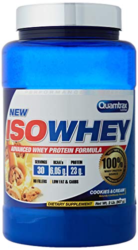 Quamtrax Proteína Iso Whey Sabor Cookies & Cream - 907 gr