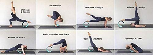 QUBABOBO - Rueda de Yoga, con un diseño Muy Resistente,para Realizar estiramientos, para Realizar posturas de Yoga, Realizar Ejercicios de flexión de Columna o la Postura del Puente, Rosa QUBABOBO - Rueda de Yoga, con un diseño Muy Resistente,para Realizar estiramientos, para Realizar posturas de Yoga, Realizar Ejercicios de flexión de Columna o la Postura del Puente, Rosa