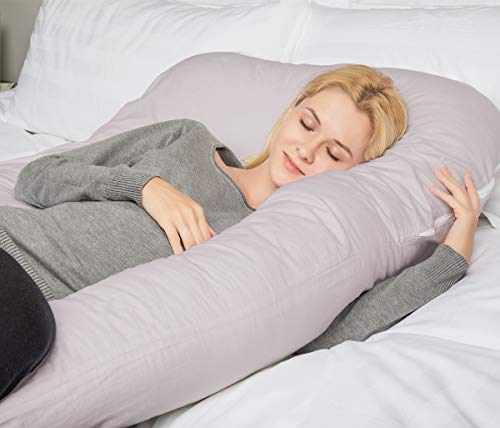 Queen Rose - Almohada de cuerpo completo para embarazos y almohada de maternidad con funda reemplazable y lavable, algodón Poliéster. poliéster, Algodón, Gris, 150 x 80 cm Queen Rose - Almohada de cuerpo completo para embarazos y almohada de maternidad con funda reemplazable y lavable, algodón Poliéster. poliéster, Algodón, Gris, 150 x 80 cm