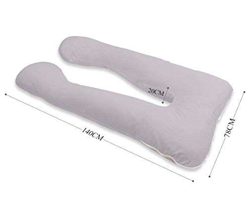 Queen Rose - Almohada de cuerpo completo para embarazos y almohada de maternidad con funda reemplazable y lavable, algodón Poliéster. poliéster, Algodón, Gris, 150 x 80 cm Queen Rose - Almohada de cuerpo completo para embarazos y almohada de maternidad con funda reemplazable y lavable, algodón Poliéster. poliéster, Algodón, Gris, 150 x 80 cm