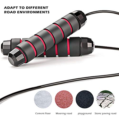 QueenDer Cuerda para Saltar, Cuerda Saltar Alta Velocidad y 3M Longitud Ajustable, Cuerda de Salto con Mango de Espuma y Rodamientos de Bolas para HIIT Quema Gimnasia Aumentar la Resistencia(Rojo) QueenDer Cuerda para Saltar, Cuerda Saltar Alta Velocidad y 3M Longitud Ajustable, Cuerda de Salto con Mango de Espuma y Rodamientos de Bolas para HIIT Quema Gimnasia Aumentar la Resistencia(Rojo)
