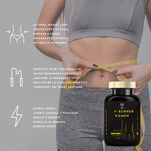 Quemagrasas Abdominal Potente para Adelgazar Rápido y Efectivo Mujer. Fat Burner Termogénico. Garcinia Cambogia HCA 60%, Café Verde Mango Africano. Certificado Vegano, 90 Cápsulas N2 Natural Nutrition