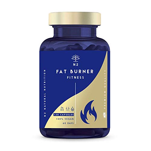 Quemagrasas Natural Termogénico Adelgazante Fat Burner Supresor de Apetito Ingredientes 100% Naturales 120 Cápsulas Vegetal Alta Concentración Certificado VEGANO Fabricado en CE. N2 Natural Nutrition