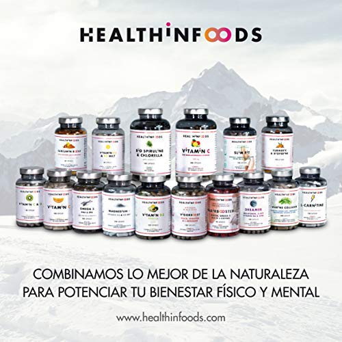 Quemagrasas Potente y Natural Termogénico para Adelgazar |Healthinfoods|Pérdida de Peso|Supresor Apetito|128 Cápsulas|Garcinia Cambogia,L-Carnitina, Extracto de Café y Té Verde,Guaraná,Mango Africano