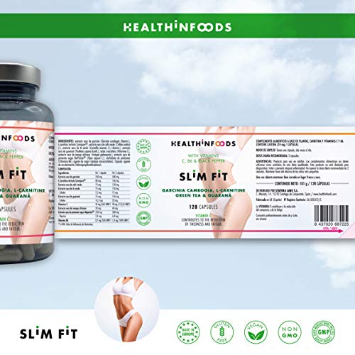 Quemagrasas Potente y Natural Termogénico para Adelgazar |Healthinfoods|Pérdida de Peso|Supresor Apetito|128 Cápsulas|Garcinia Cambogia,L-Carnitina, Extracto de Café y Té Verde,Guaraná,Mango Africano Quemagrasas Potente y Natural Termogénico para Adelgazar |Healthinfoods|Pérdida de Peso|Supresor Apetito|128 Cápsulas|Garcinia Cambogia,L-Carnitina, Extracto de Café y Té Verde,Guaraná,Mango Africano