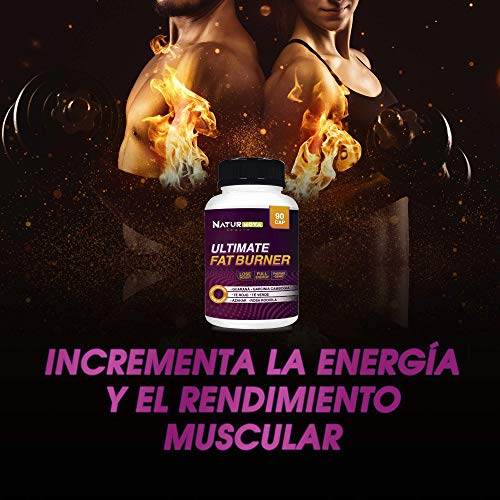 Quemagrasas, termogénico, saciante del apetito y estimulante del metabolismo | Con garcinia cambogia + té verde + guaraná + té rojo | Fórmula adelgazante eficaz | Ingredientes naturales | 90 cápsulas