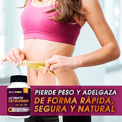 Quemagrasas, termogénico, saciante del apetito y estimulante del metabolismo | Con garcinia cambogia + té verde + guaraná + té rojo | Fórmula adelgazante eficaz | Ingredientes naturales | 90 cápsulas