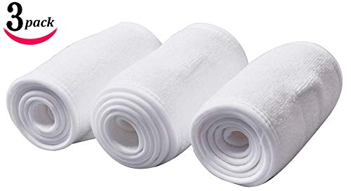 Queta pelo banda para maquillaje, cosméticos cinta Rizo, ajustable pelo – Banda con velcro 3pcs (Blanco)