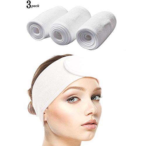 Queta pelo banda para maquillaje, cosméticos cinta Rizo, ajustable pelo – Banda con velcro 3pcs (Blanco) Queta pelo banda para maquillaje, cosméticos cinta Rizo, ajustable pelo – Banda con velcro 3pcs (Blanco)