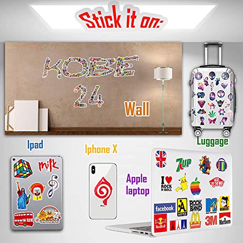 QWDDECO Sticker Pack (360 PCS) Vinilo Pegatinas para portátiles, botellas de agua, equipaje, monopatín, PS4, Xbox one, Iphone, los mejores regalos para adultos, adolescentes, niños y niñas.Calcomanías