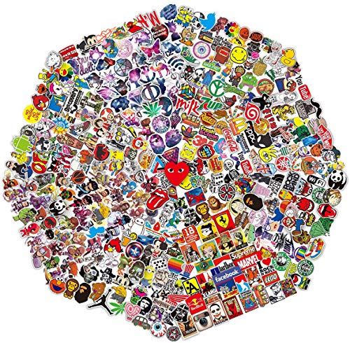 QWDDECO Sticker Pack (360 PCS) Vinilo Pegatinas para portátiles, botellas de agua, equipaje, monopatín, PS4, Xbox one, Iphone, los mejores regalos para adultos, adolescentes, niños y niñas.Calcomanías