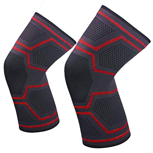 QWET Rodilleras Deportivas De Silicona Antideslizantes, Rodilleras De Doble Punto De Tela Altamente EláStica, Se Pueden Utilizar para Baloncesto, Correr, Fitness Y Otros Deportes,Rojo,M QWET Rodilleras Deportivas De Silicona Antideslizantes, Rodilleras De Doble Punto De Tela Altamente EláStica, Se Pueden Utilizar para Baloncesto, Correr, Fitness Y Otros Deportes,Rojo,M