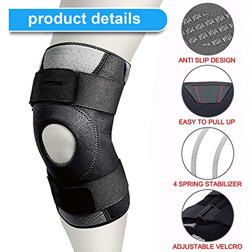 QWET Rodilleras Deportivas EláSticas De Neopreno, con 2 Sujetadores Y 4 Protectores Deportivos Estables De Metal, Se Pueden Utilizar para Voleibol, Baloncesto Y Otros Deportes,XL QWET Rodilleras Deportivas EláSticas De Neopreno, con 2 Sujetadores Y 4 Protectores Deportivos Estables De Metal, Se Pueden Utilizar para Voleibol, Baloncesto Y Otros Deportes,XL