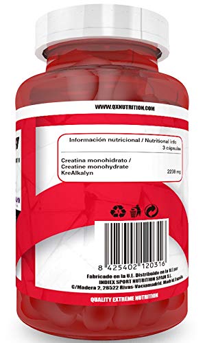 QXN New Kre-Alkalyn para el incremento de la masa muscular – Creatina alcalina para retrasar la fatiga muscular e incrementar el rendimiento deportivo – Creatina monohidratada con sodio – 120 cápsulas QXN New Kre-Alkalyn para el incremento de la masa muscular – Creatina alcalina para retrasar la fatiga muscular e incrementar el rendimiento deportivo – Creatina monohidratada con sodio – 120 cápsulas