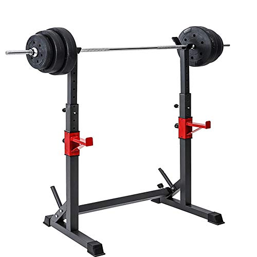  GORILLA SPORTS® Soporte para sentadillas – Altura ajustable,  multifuncional, pies antideslizantes, acero, negro, soporte para pesas de  banca, para entrenamiento de fuerza, levantamiento de pesas, ejercicio,  equipo de gimnasio en casa 