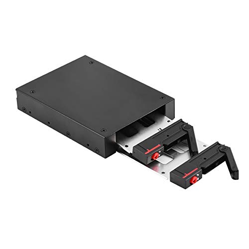 Rack móvil SATA HDD/SSD de 2,5"con Compartimentos Dobles internos, Espacio Adicional para Almacenamiento, Soporte para Intercambio en Caliente, para Compartimento de Unidad de Disquete de 3,5" para P