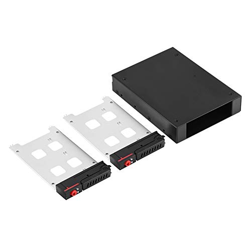 Rack móvil SATA HDD/SSD de 2,5"con Compartimentos Dobles internos, Espacio Adicional para Almacenamiento, Soporte para Intercambio en Caliente, para Compartimento de Unidad de Disquete de 3,5" para P