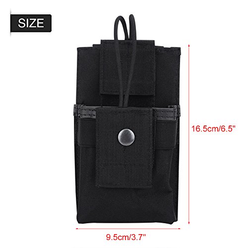 Radio Caso Soporte, Universal multifunción Walkie Talkie bolsa para caza Policía, negro Radio Caso Soporte, Universal multifunción Walkie Talkie bolsa para caza Policía, negro
