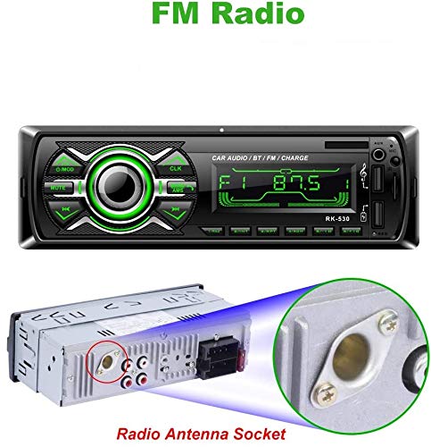 Radio Coche, LSLYA Radio Coche Bluetooth, admite Llamadas Manos Libres, Radio USB Coche Soporte Radio FM, Radio para Coche con Doble USB, Carga rapida, Control Remoto del Volante