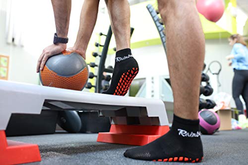 Rainbow Socks - Hombre Mujer Calcetines Antideslizantes de Deporte - 1 Par - Negro - Talla 36-38 Rainbow Socks - Hombre Mujer Calcetines Antideslizantes de Deporte - 1 Par - Negro - Talla 36-38