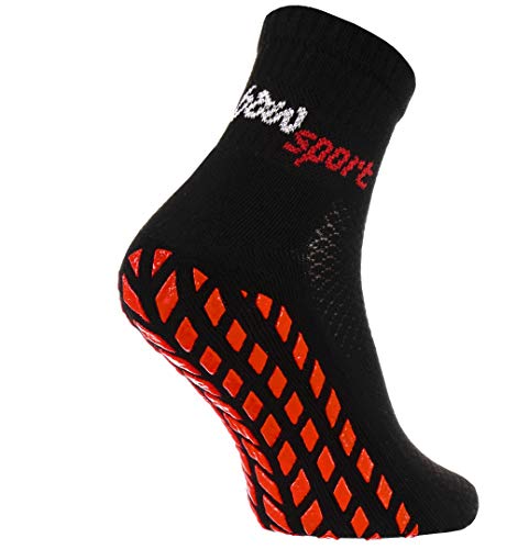 Rainbow Socks - Hombre Mujer Calcetines Antideslizantes de Deporte - 1 Par - Negro - Talla 36-38