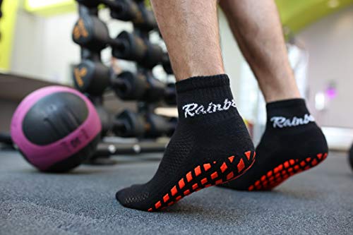 Rainbow Socks - Hombre Mujer Calcetines Antideslizantes de Deporte - 2 Pares - Negro Azul - Talla 42-43 Rainbow Socks - Hombre Mujer Calcetines Antideslizantes de Deporte - 2 Pares - Negro Azul - Talla 42-43