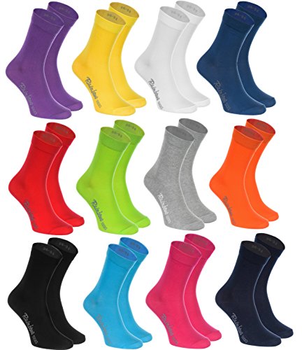 Rainbow Socks - Hombre Mujer Calcetines Colores de Algodón - 12 Pares - Negro Blanco Gris Morado Azul Marino Pantalones Vaqueros Naranja Rojo Amarillo Verde Azulado Verde Fucsia - Talla 42-43 Rainbow Socks - Hombre Mujer Calcetines Colores de Algodón - 12 Pares - Negro Blanco Gris Morado Azul Marino Pantalones Vaqueros Naranja Rojo Amarillo Verde Azulado Verde Fucsia - Talla 42-43
