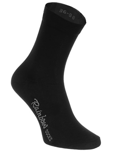 Rainbow Socks - Hombre Mujer Calcetines Colores de Algodón - 6 Pares - Negro - Talla 36-38 Rainbow Socks - Hombre Mujer Calcetines Colores de Algodón - 6 Pares - Negro - Talla 36-38