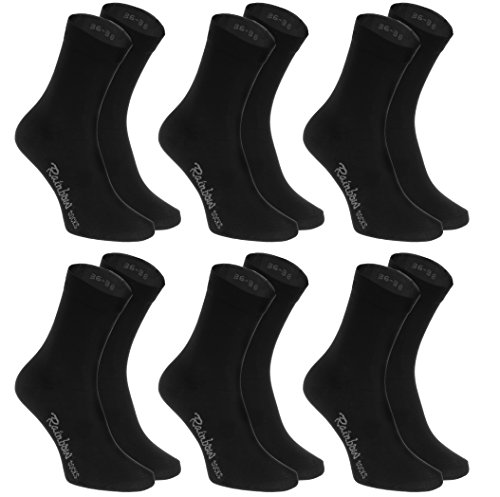 Rainbow Socks - Hombre Mujer Calcetines Colores de Algodón - 6 Pares - Negro - Talla 36-38 Rainbow Socks - Hombre Mujer Calcetines Colores de Algodón - 6 Pares - Negro - Talla 36-38