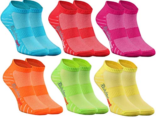 Rainbow Socks - Hombre Mujer Calcetines Deporte - 6 Pares - Multicolor - Talla 36-38