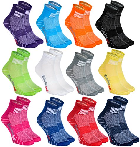 Rainbow Socks - Hombre Mujer Calcetines Deporte Colores de Algodón - 12 Pares - Multicolor - Talla 44-46 Rainbow Socks - Hombre Mujer Calcetines Deporte Colores de Algodón - 12 Pares - Multicolor - Talla 44-46