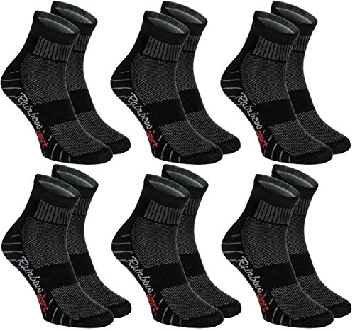 Rainbow Socks - Hombre Mujer Calcetines Deporte Colores de Algodón - 6 Pares - Negro - Talla 44-46 Rainbow Socks - Hombre Mujer Calcetines Deporte Colores de Algodón - 6 Pares - Negro - Talla 44-46