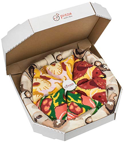 Rainbow Socks - Pizza MIX Italiana Hawaiana Pepperoni Mujer Hombre - 4 pares de Calcetines - Tamaño 41-46 Rainbow Socks - Pizza MIX Italiana Hawaiana Pepperoni Mujer Hombre - 4 pares de Calcetines - Tamaño 41-46