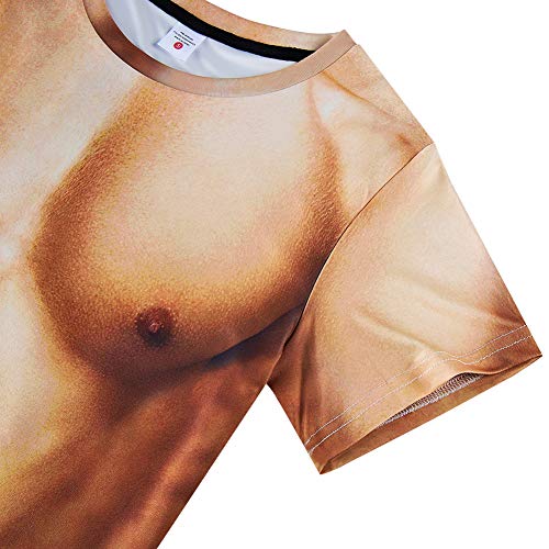 RAISEVERN Camiseta para Hombre Camiseta de Manga Corta con Estampado Muscular 3D Camiseta con Estampado de Cuerpo Divertido para Hombre RAISEVERN Camiseta para Hombre Camiseta de Manga Corta con Estampado Muscular 3D Camiseta con Estampado de Cuerpo Divertido para Hombre