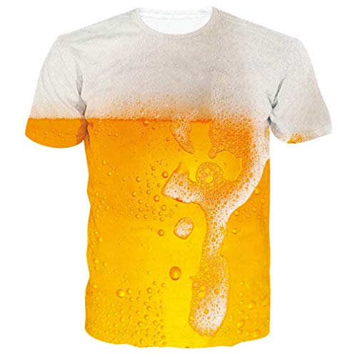 RAISEVERN Hombres Casaul Camisa de Manga Corta Oktoberfest Beer Camiseta Daily Casual Gym tee Camiseta L