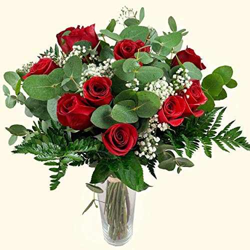 RAMO DE 12 ROSAS rojas NATURALES - ENTREGA EN 24 HORAS -Flores Frescas RAMO DE 12 ROSAS rojas NATURALES - ENTREGA EN 24 HORAS -Flores Frescas