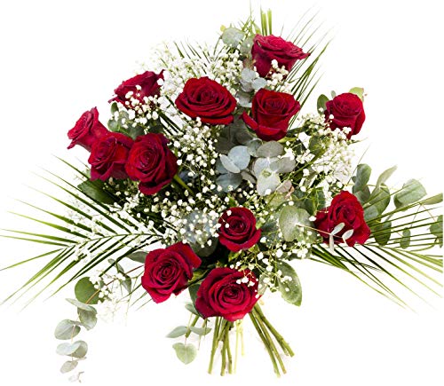 RAMO DE 12 ROSAS rojas NATURALES - ENTREGA EN 24 HORAS -Flores Frescas RAMO DE 12 ROSAS rojas NATURALES - ENTREGA EN 24 HORAS -Flores Frescas