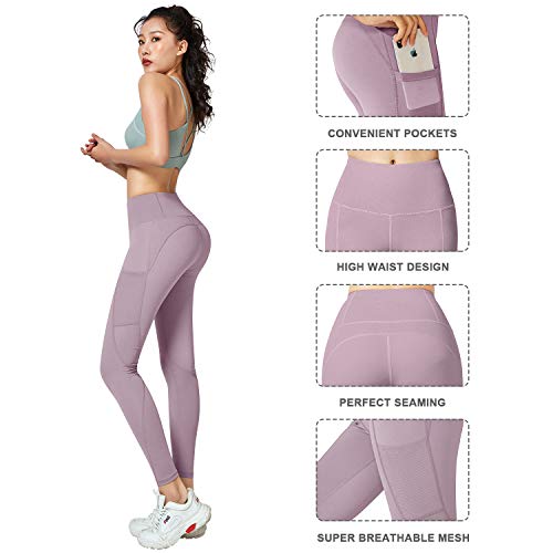 RaMokey Leggings Mujer Mallas de Deporte de Mujer Cintura Alta con Bolsillos Pantalon Deportivo para Running Training Estiramiento Yoga y Pilates