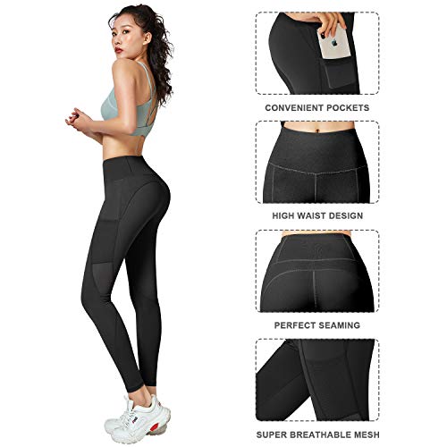 RaMokey Leggings Mujer Mallas de Deporte de Mujer Cintura Alta con Bolsillos Pantalon Deportivo para Running Training Estiramiento Yoga y Pilates