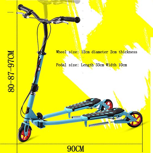 Rana Scooter Niños 3 Rondas Led Rueda De Flash Rueda De Patinaje De Velocidad Plegable Tres Deslizador Ala Empujar Acción