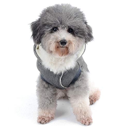 Ranphy Chaquetas de forro polar de algodón para perros pequeños, con capucha para cachorro, gato, abrigo de invierno de 2 patas trajes con capucha, chaleco suave, ropa para chihuahua, caniche