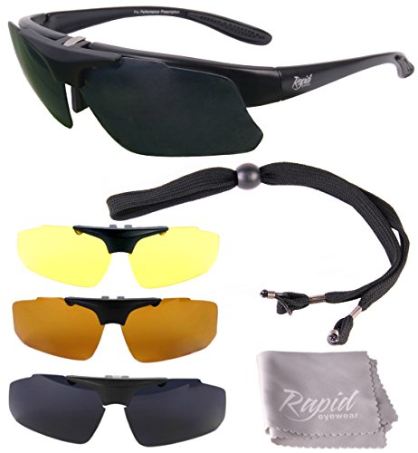 Rapid Eyewear Modelglasses ‘Innovation Plus’ GAFAS DE SOL PARA LENTES GRADUADAS para RC, y deportes. Lentes polarizadas intercambiables. Para hombre y mujer. Protección UV400