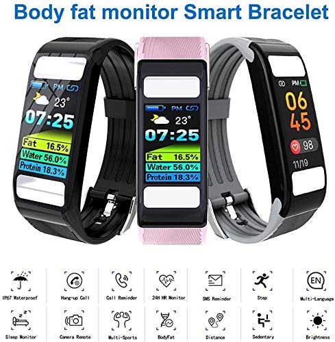 Rastreador de ejercicios Inteligente pulsera, relojes inteligentes con las calorías de la grasa corporal Seguir el gimnasio relojes deportivos ritmo cardíaco Muñequera rastreador de ejercicios for And