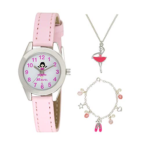 Ravel - Reloj de Ballet Infantil Little Gems y Juego de Joyas Plateadas