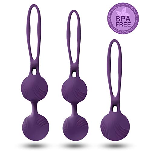 RAVLOVE Bolas Chinas - Pesas para Ejercicios Kegel - Control de la Vejiga y Ejercicios del Suelo Pélvico Silicio de próxima generación -Silicona Médica (Púrpura)