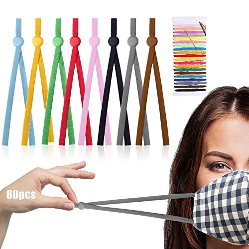 RayE 80 Piezas de 5 mm de Banda elástica con Hebilla Ajustable, 8 Colores, cordón de Goma para protección bucal, Accesorios de Costura, Goma elástica con Ajuste de Silicona RayE 80 Piezas de 5 mm de Banda elástica con Hebilla Ajustable, 8 Colores, cordón de Goma para protección bucal, Accesorios de Costura, Goma elástica con Ajuste de Silicona
