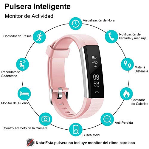 Rayfit Pulsera Actividad Reloj Inteligente Fitness Tracker Podómetro Monitor de Sueño Contador de Calorías Pasos Rastreador de Ejercicios Reloj Salud Pulsera Deportiva para Niños Mujeres Hombres Rayfit Pulsera Actividad Reloj Inteligente Fitness Tracker Podómetro Monitor de Sueño Contador de Calorías Pasos Rastreador de Ejercicios Reloj Salud Pulsera Deportiva para Niños Mujeres Hombres