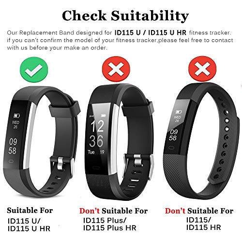 Rayfit Pulseras de Repuesto para Fitness Tracker Correa ID115U / Correa 115U / 115UU Smart Band Correa Repuesto de Reloj Deportivo Inteligente Pulseras Actividad Contador Pasos Calorías Podómetro Rayfit Pulseras de Repuesto para Fitness Tracker Correa ID115U / Correa 115U / 115UU Smart Band Correa Repuesto de Reloj Deportivo Inteligente Pulseras Actividad Contador Pasos Calorías Podómetro